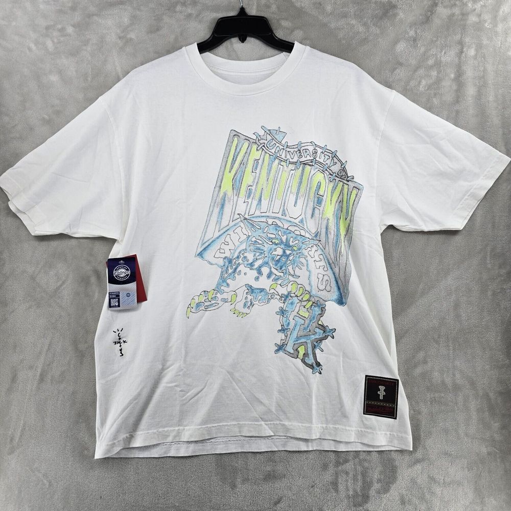 Travis Scott x Mitchell & Ness Kentucky‎ Wildcats Hand-Drawn T-Shirt XL
